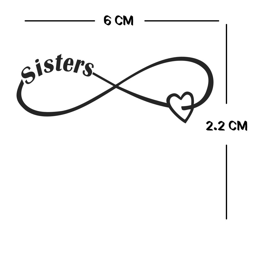 Sisters Temporary Tattoo Waterproof Lasts 1 week Body Face art eternal love sign