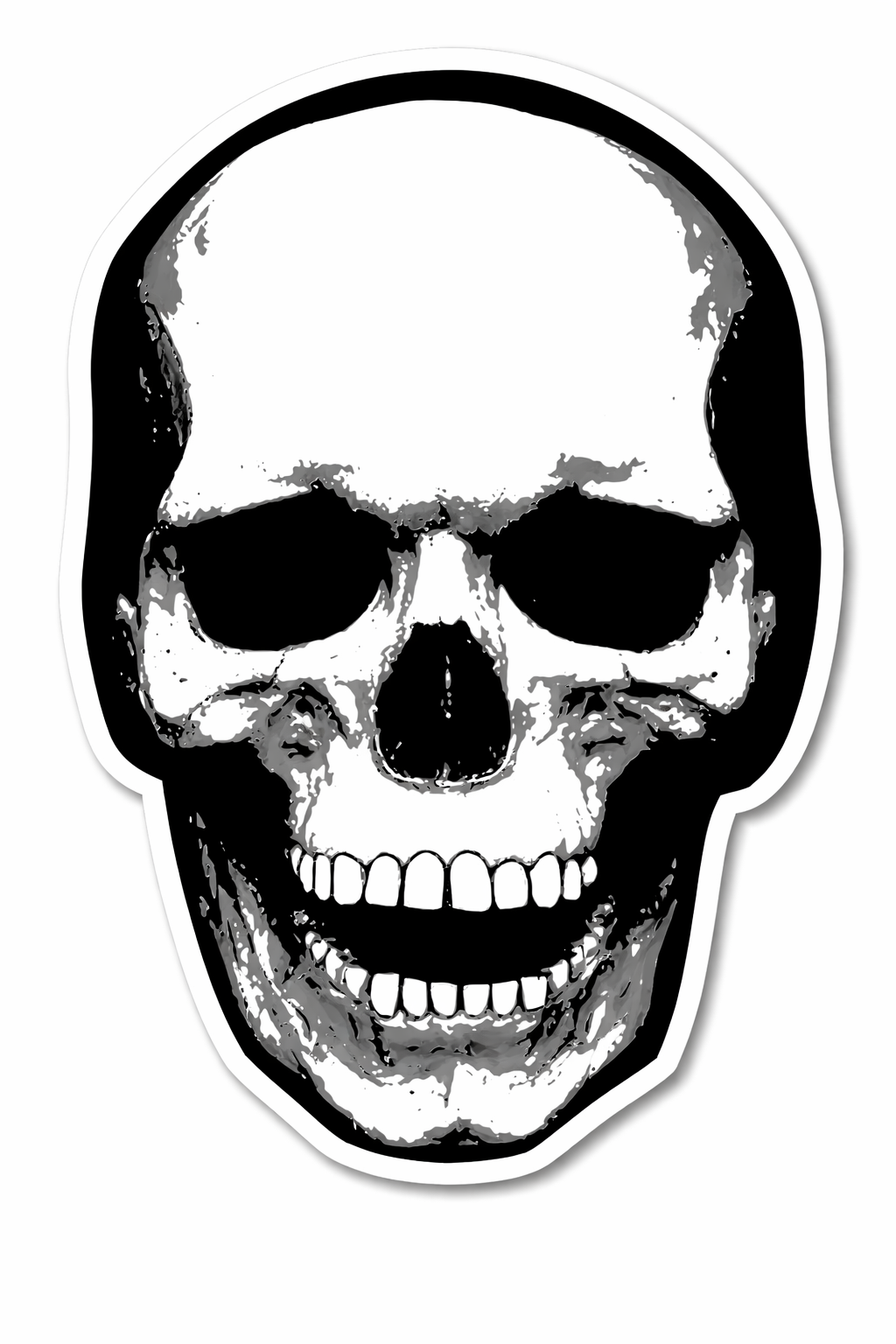 4 PACK Skull waterproof Matte vinyl sticker paper Danger head symbol