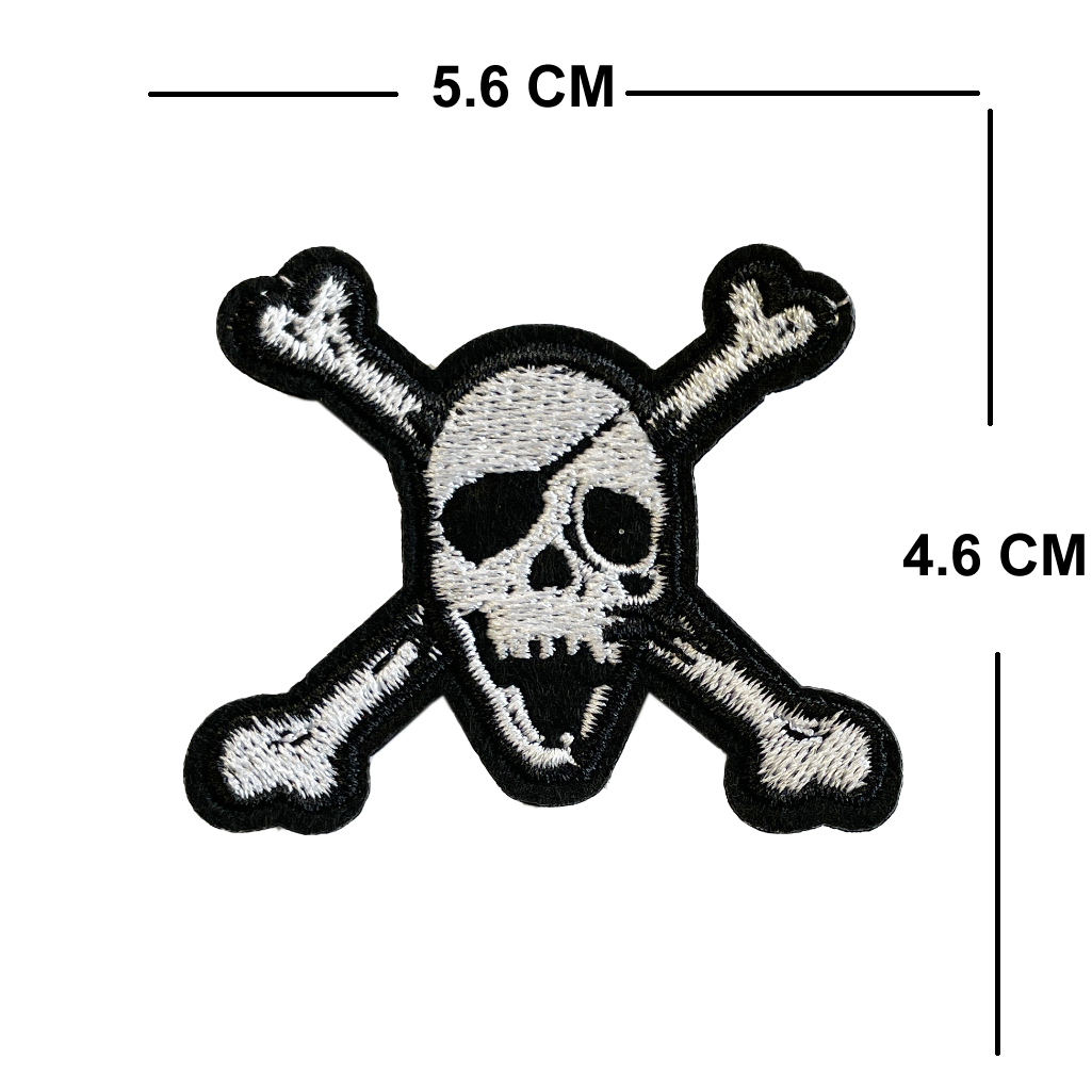 Skull and bones Embroidery Patch Iron on or Sew on danger eye patch theme