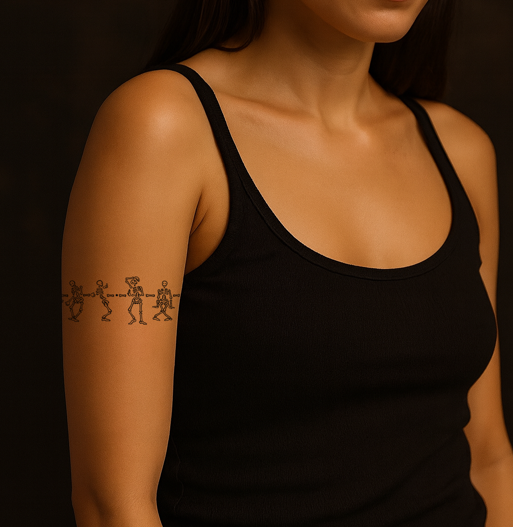 Skeleton Armband Temporary Tattoos | Waterproof | Skulls & Bones body art