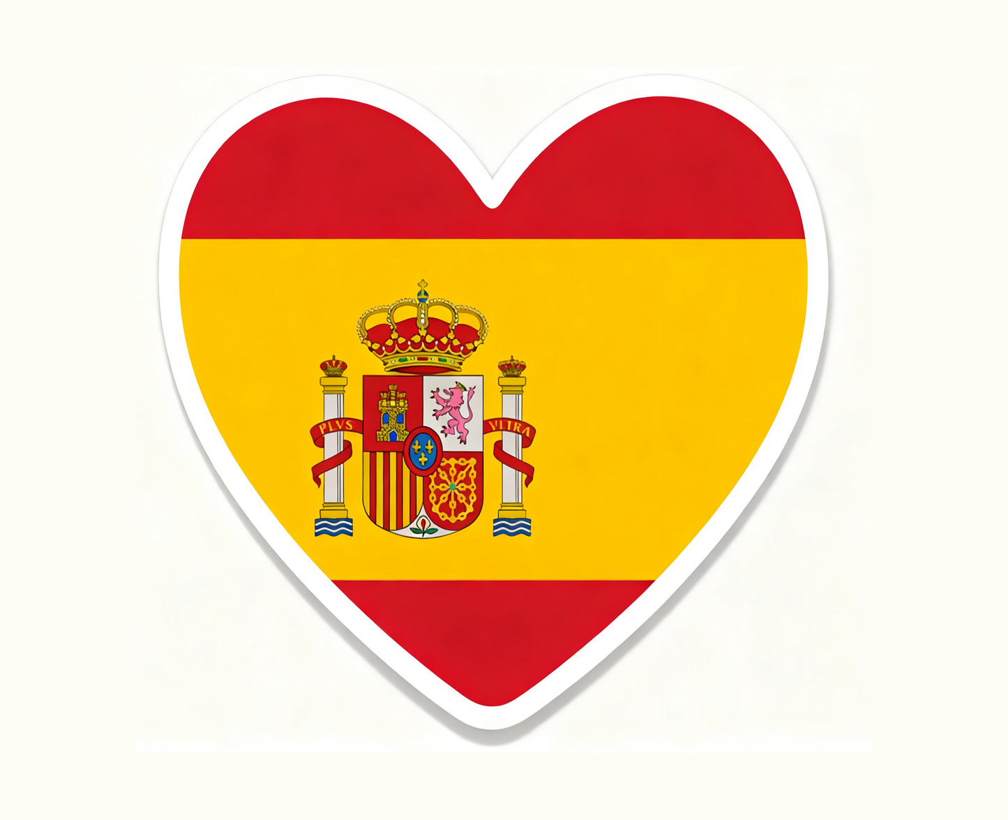 4 PACK Spain Flag heart waterproof Matte vinyl sticker Spanish Team