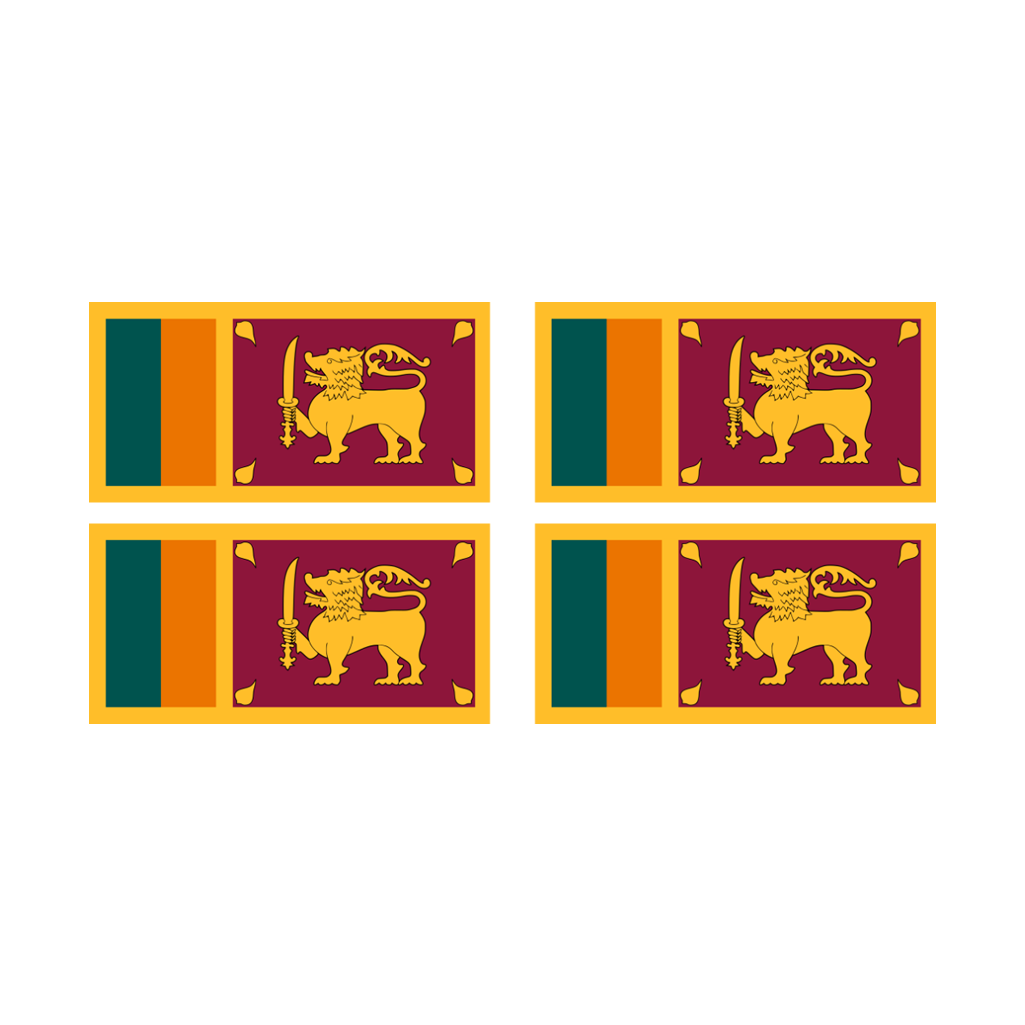 Set of 4 Sri lanka Flag Temporary Tattoo Waterproof Lasts 1 week Sri Lankan
