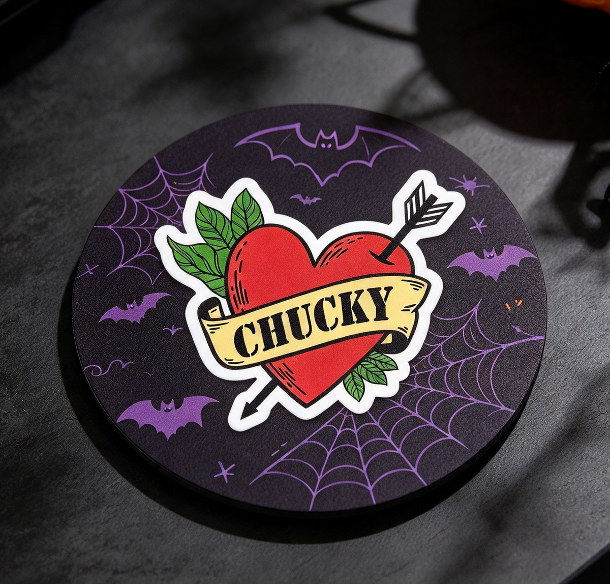 2 PACK Chucky waterproof Gloss vinyl sticker Halloween Gothic symbol