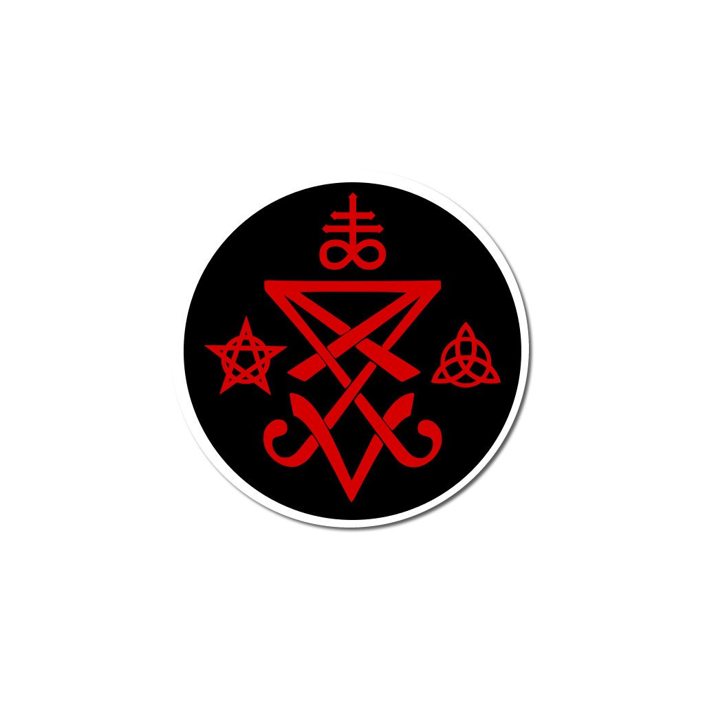 4 PACK Sigil of Lucifer waterproof Gloss vinyl sticker Halloween devil symbol
