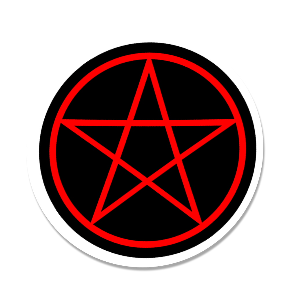 4 PACK Witch Craft waterproof Gloss vinyl sticker Halloween Pentagram symbol