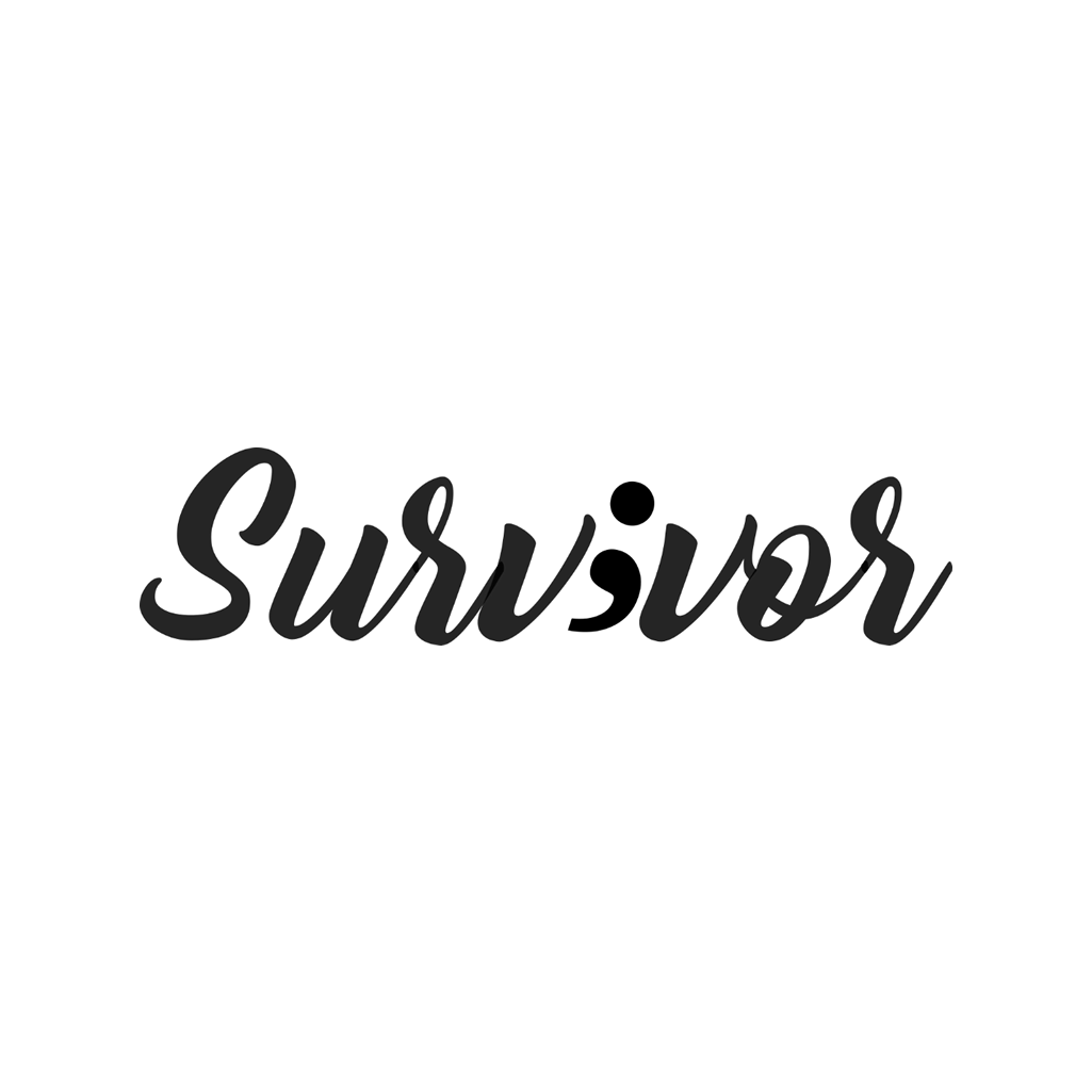 Survivor Temporary Tattoo neck face arm hand body art semicolon