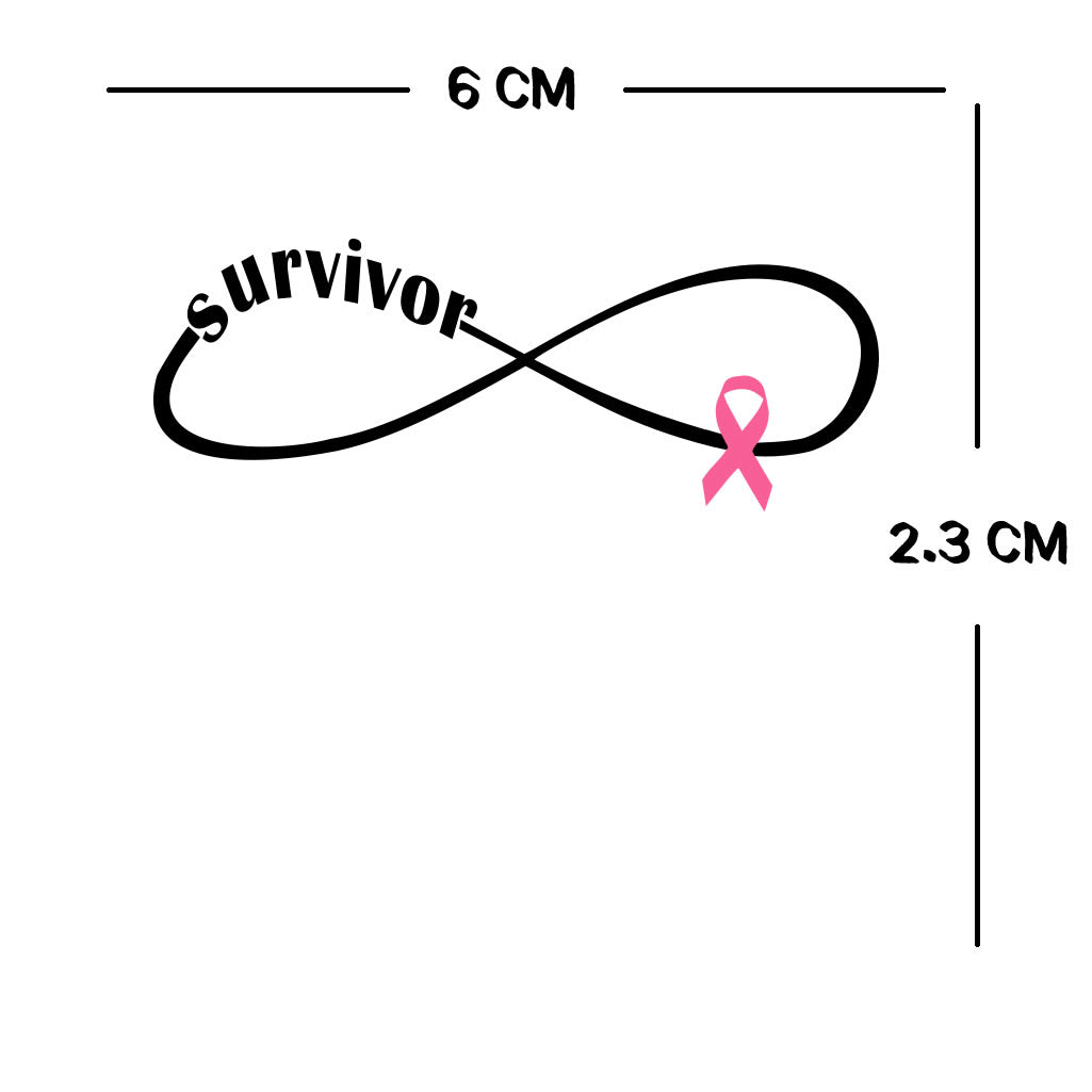 Survivor eternal love TEMPORARY TATTOO Cancer awareness pink ribbon