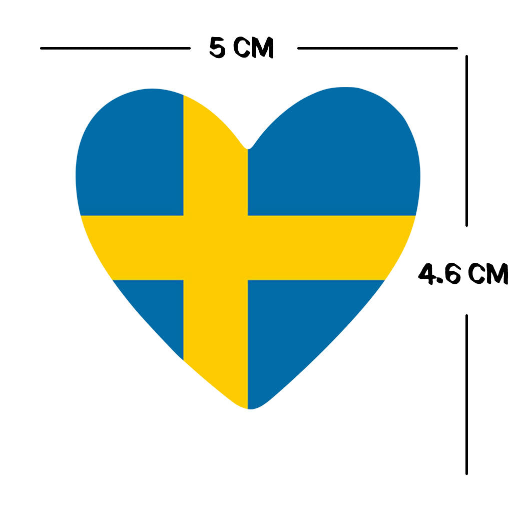 2 x SWEDEN Heart Flag Temporary Tattoo SWEDISH Team