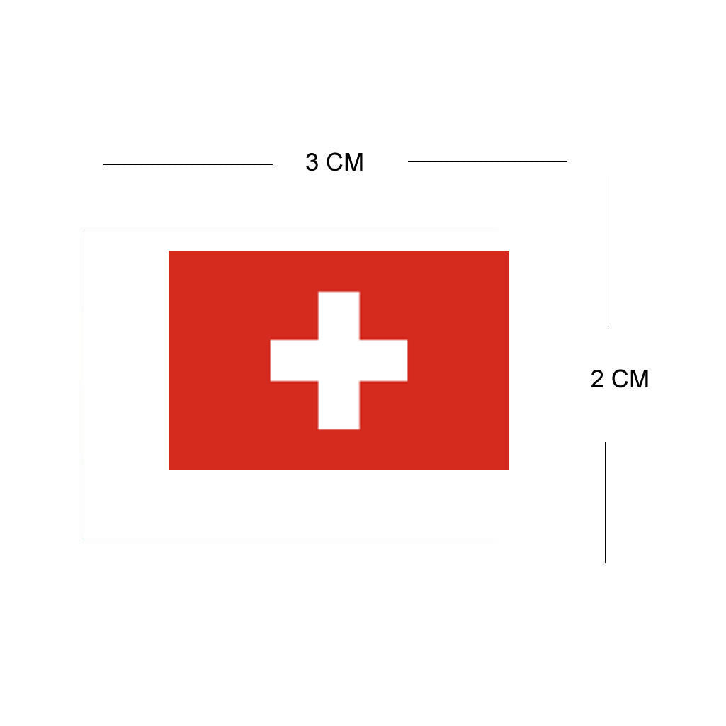 Set of 4 x Swiss Flag Iron on Screen Print Transfers for Fabrics Switzerland