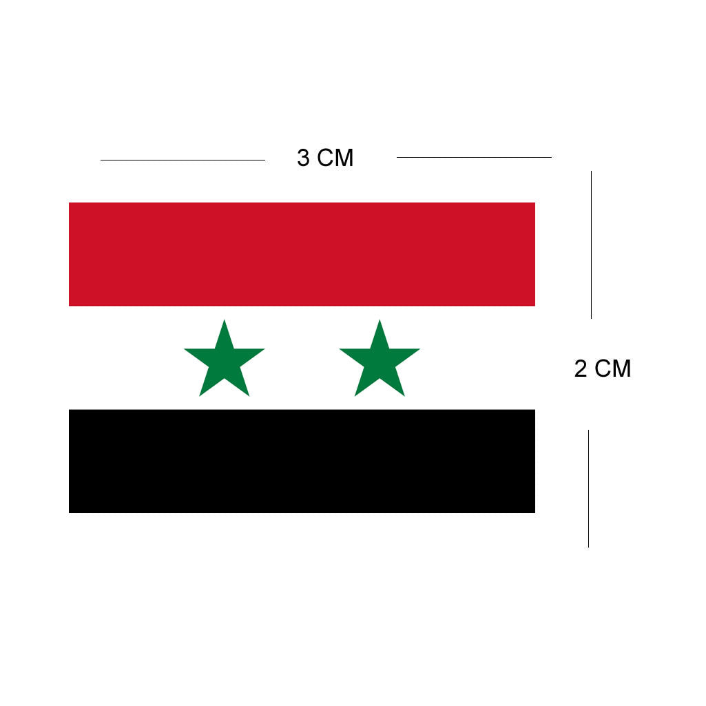 Set of 4 x Syrian Flag Iron on Screen Print Transfers for Fabrics Machine Washable Syria Flag patch