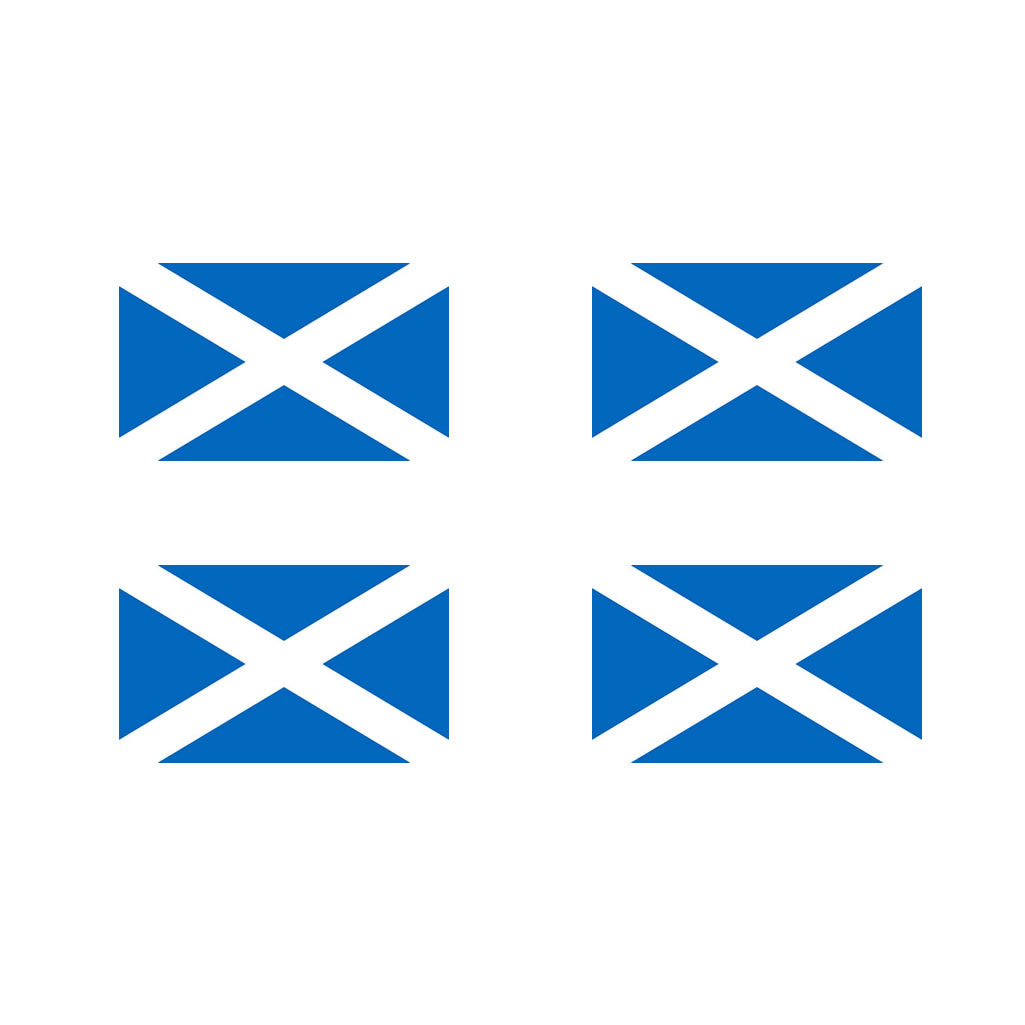 4 x Scotland Flag IRON ON screen print Transfers for Fabrics Scottish Flag