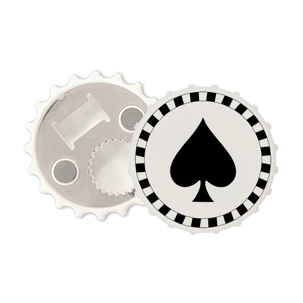 Spades Magnetic bottle cap opener fridge magnet ace of chequered spades cards