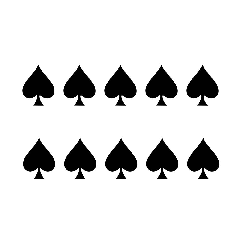 10 x Spades Semi Permanent Tattoo Waterproof Lasts 1 - 2 weeks ace of spades card suits symbol