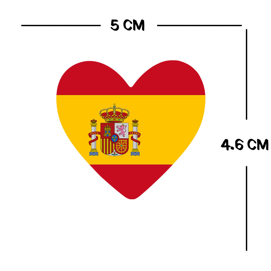 2 x SPAIN Heart Flag Temporary Tattoo SPANISH Team ESPANA