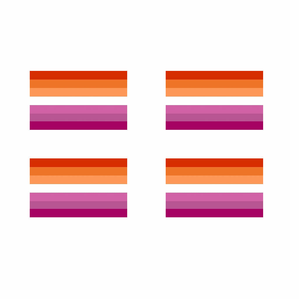 4 x Lesbian sunset Flag Iron on Screen Print Transfers for fabrics Washable LGBT