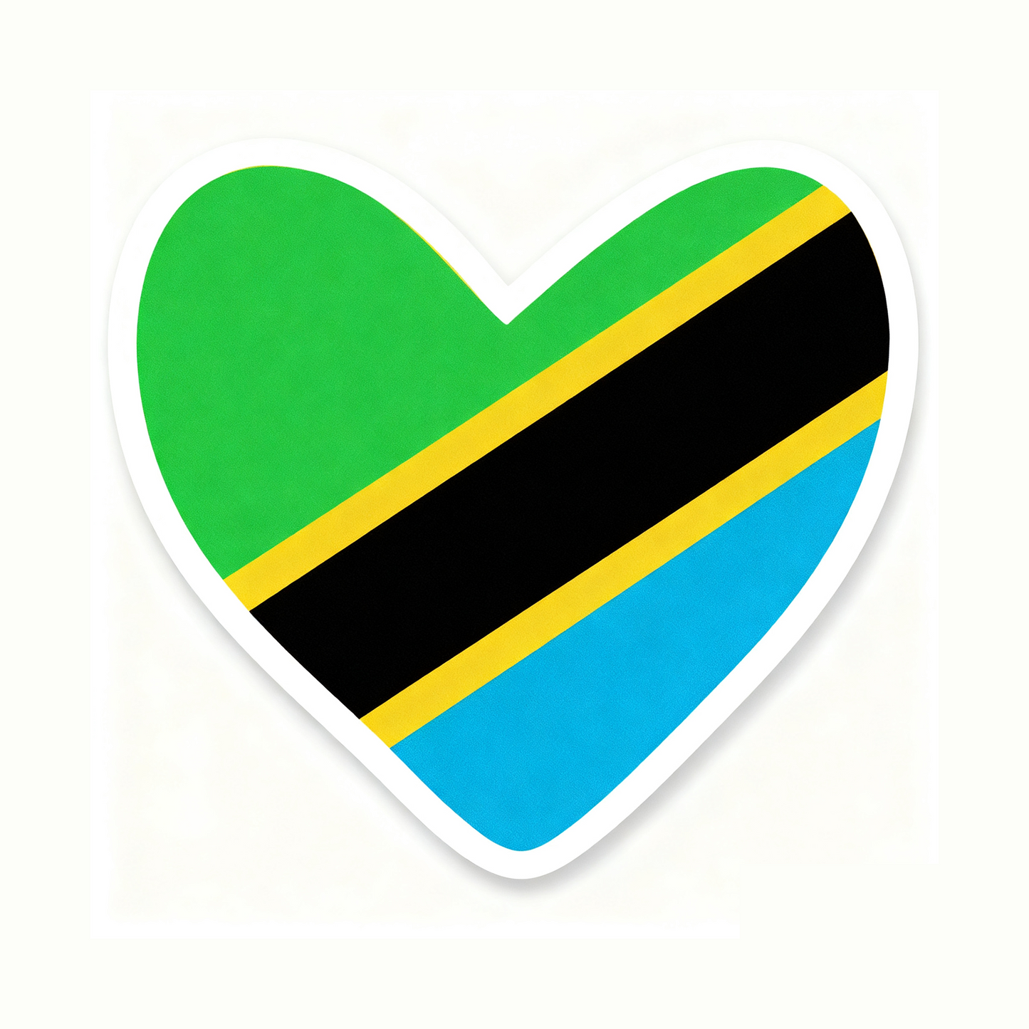4 PACK Tanzania Flag heart waterproof Matte vinyl sticker Tanzanian Team