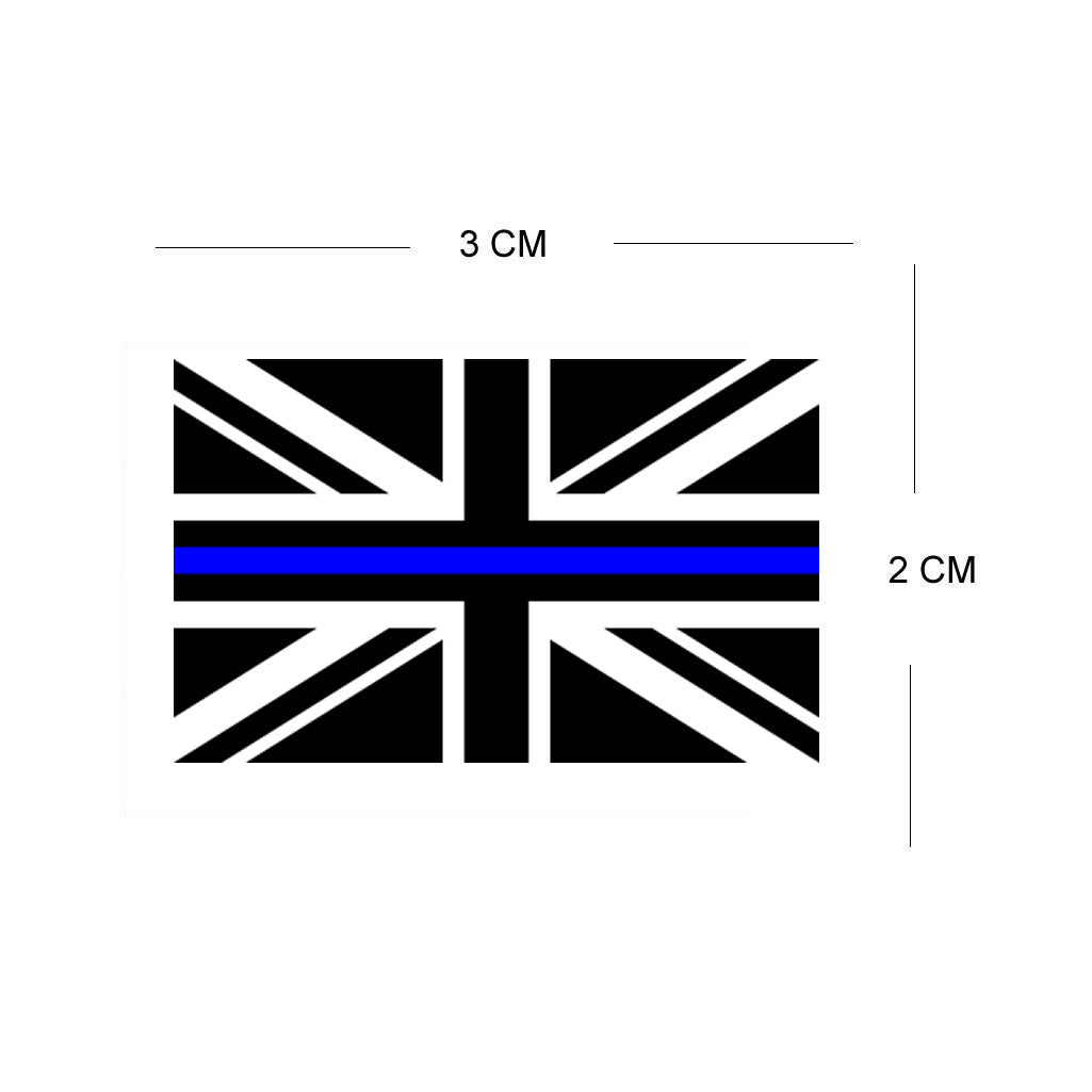 Set of 4 x UK Thin Blue Line Flag Iron on Screen Print Transfers for Fabrics