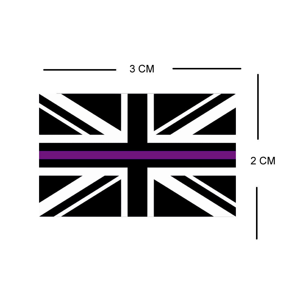 Set of 4 Thin Purple Line UK Iron on Screen Print for fabric Machine Washable First Responders
