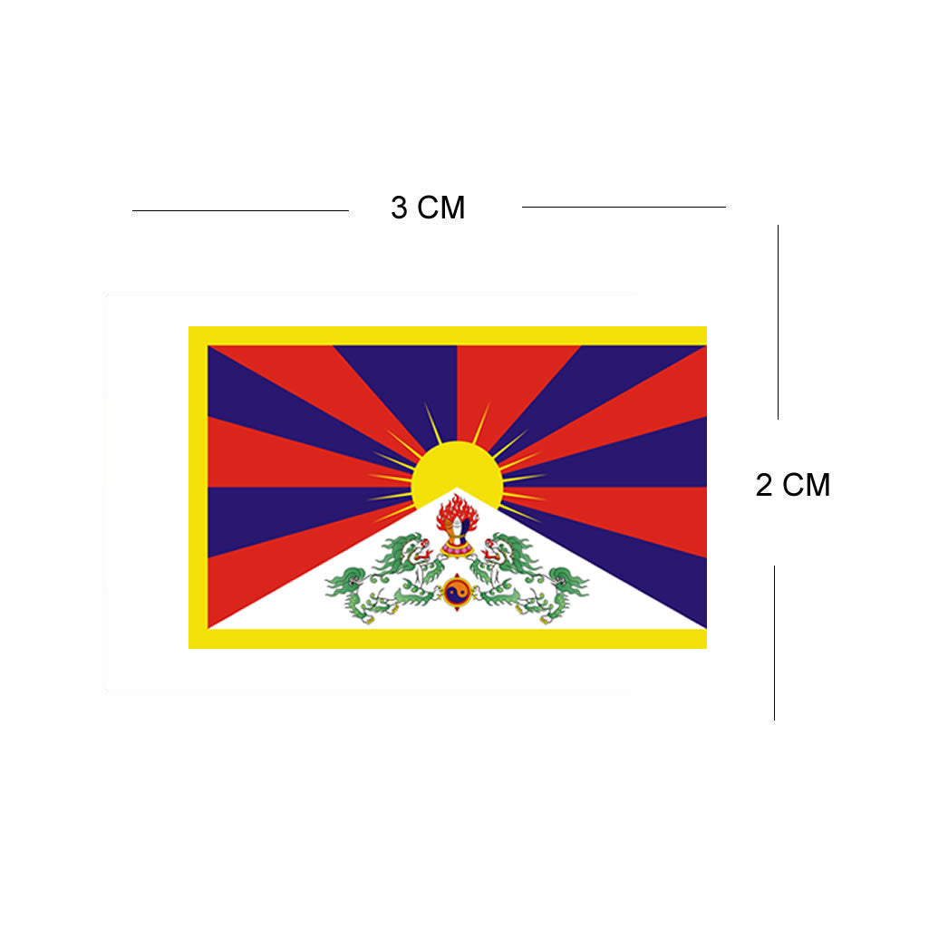 Set of 4 Tibet Flag Iron on Screen Print Transfers for Fabrics Tibetan Free