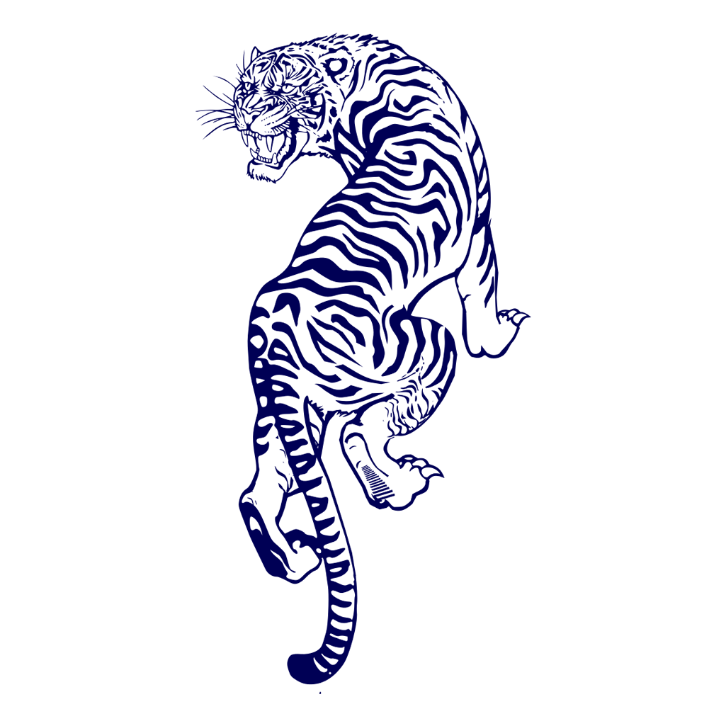 Tiger Semi Permanent Tattoo Waterproof Lasts 1 - 2 weeks Cross Symbol big cat