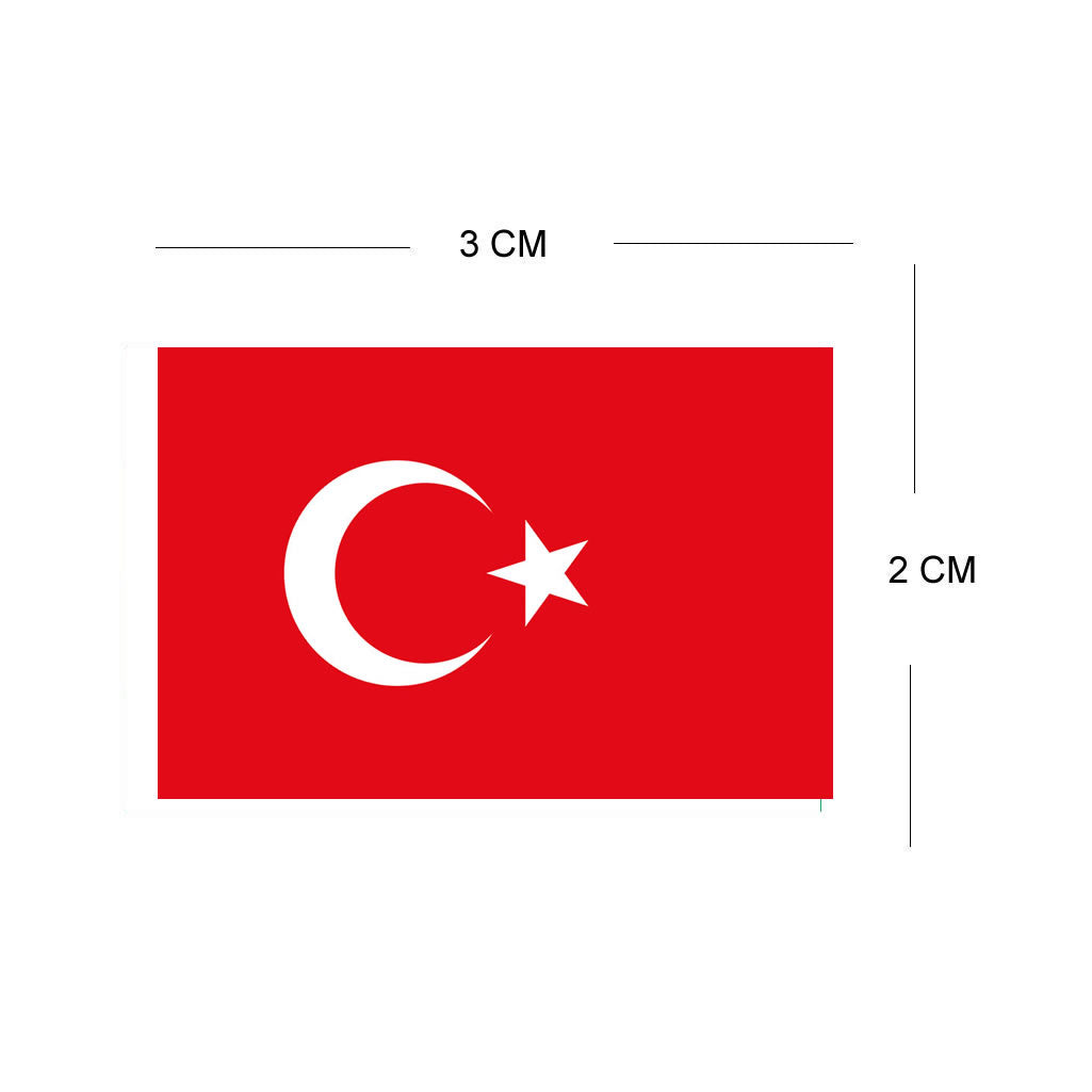 Set of 4 Turkey Flag Iron on Screen Print Transfers for Fabrics Turkish