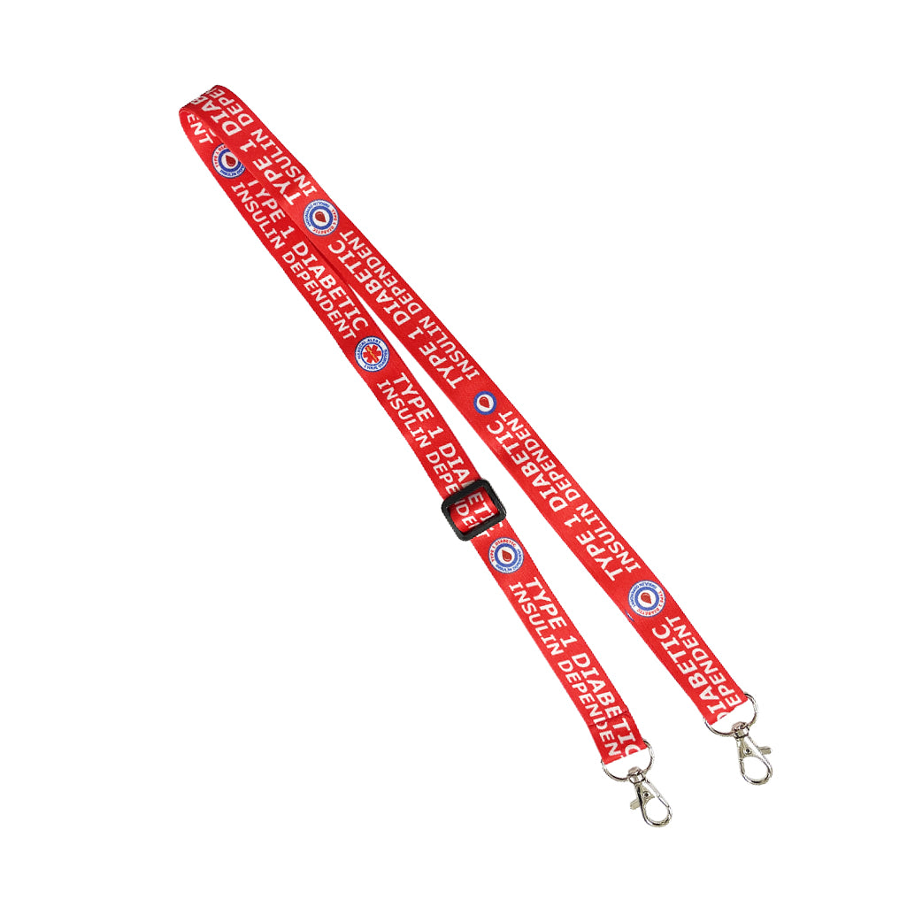Type 1 Diabetic DOUBLE CLIP adjustable Lanyard neck strap ID holder phone bag diabetes