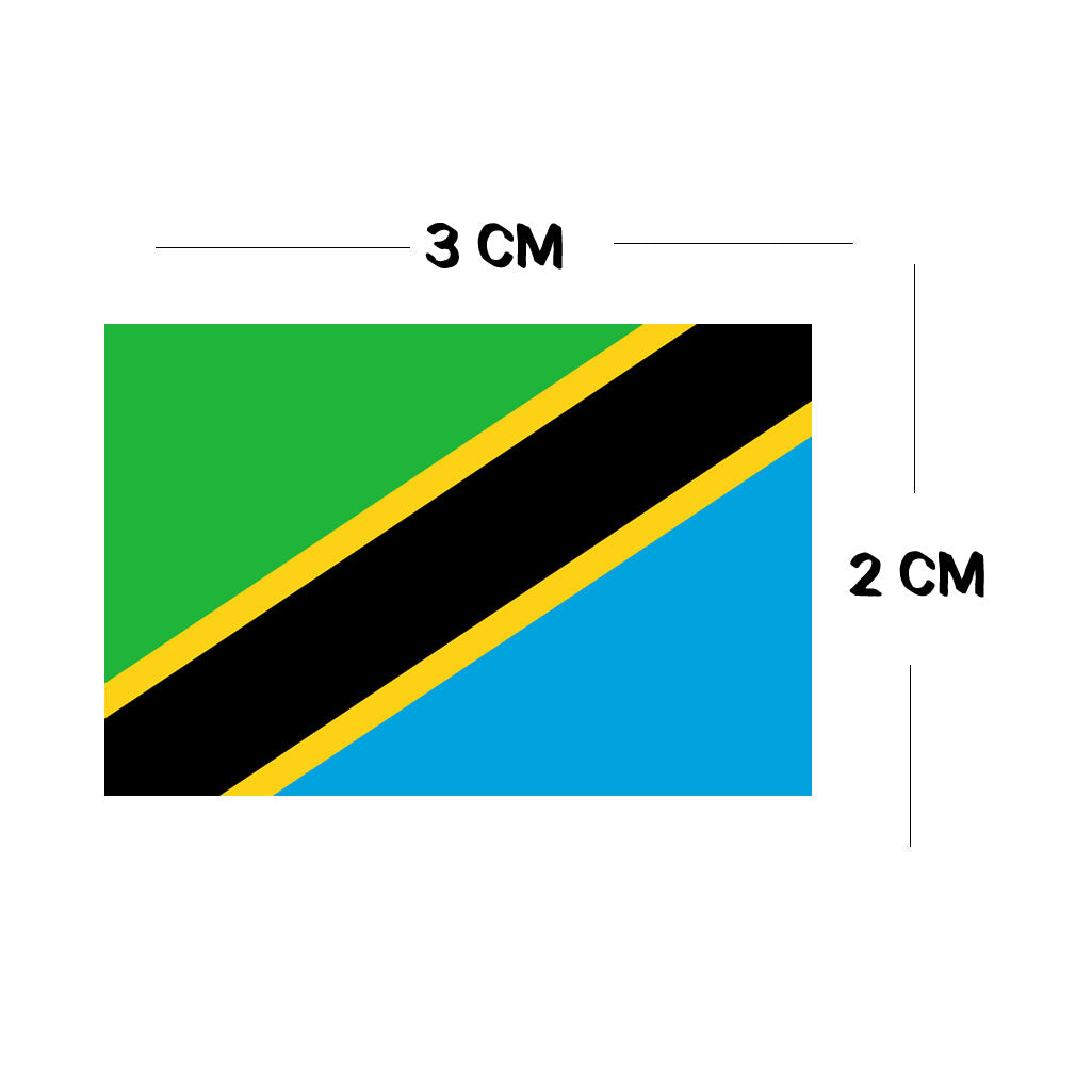 Set of 4 x Tanzania Flag Iron on Screen Print for fabric Machine Washable Transfer Tanzanian Flag