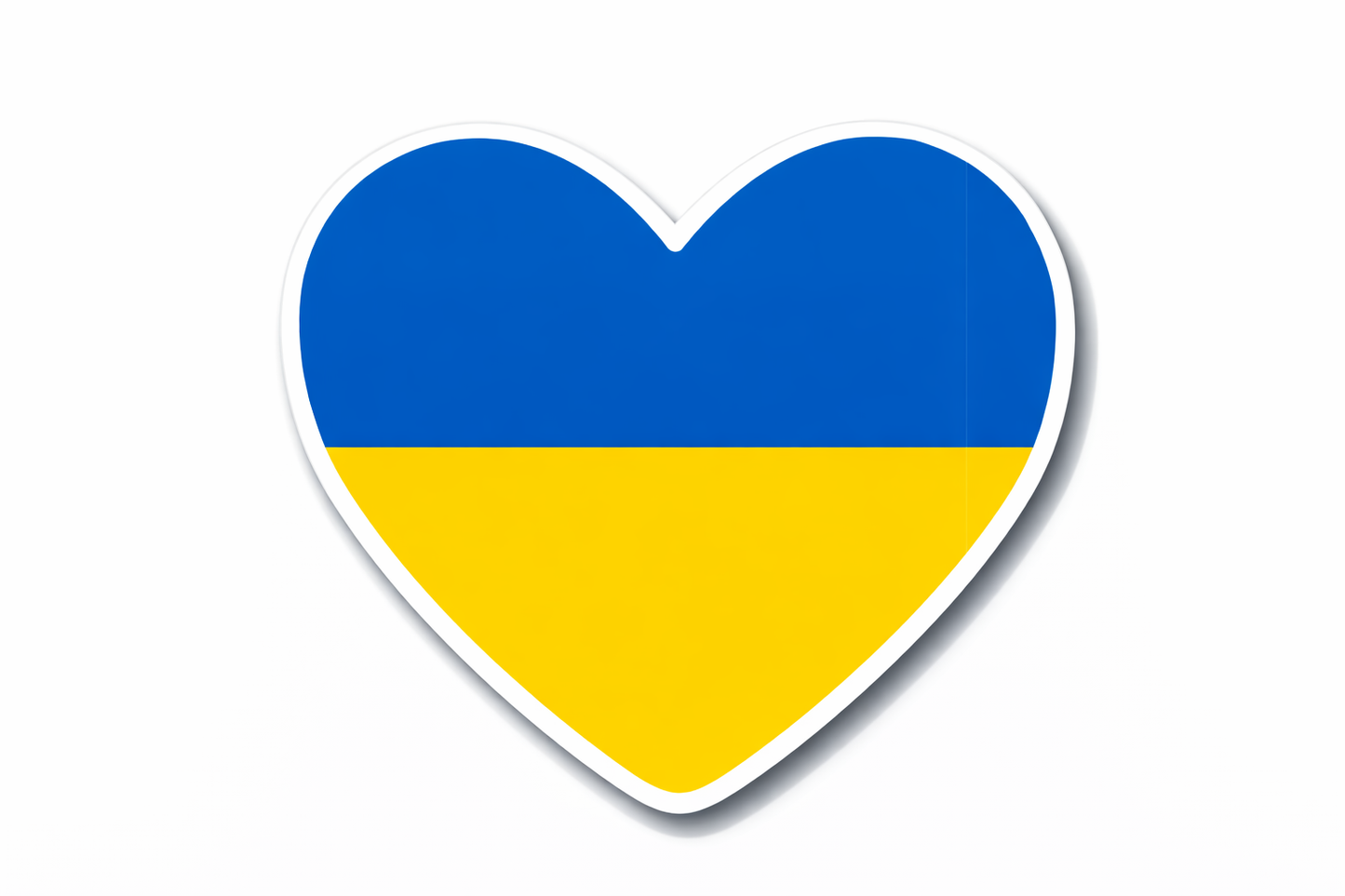 4 PACK Ukraine Flag heart waterproof Matte vinyl sticker