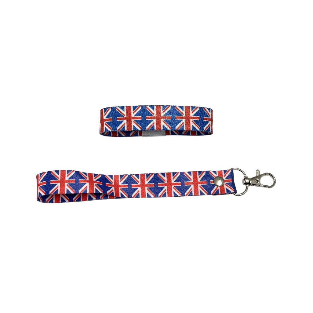 Set of UK flag elastic Wrist band wristband / Key tag gift union jack Great Britain united kingdom