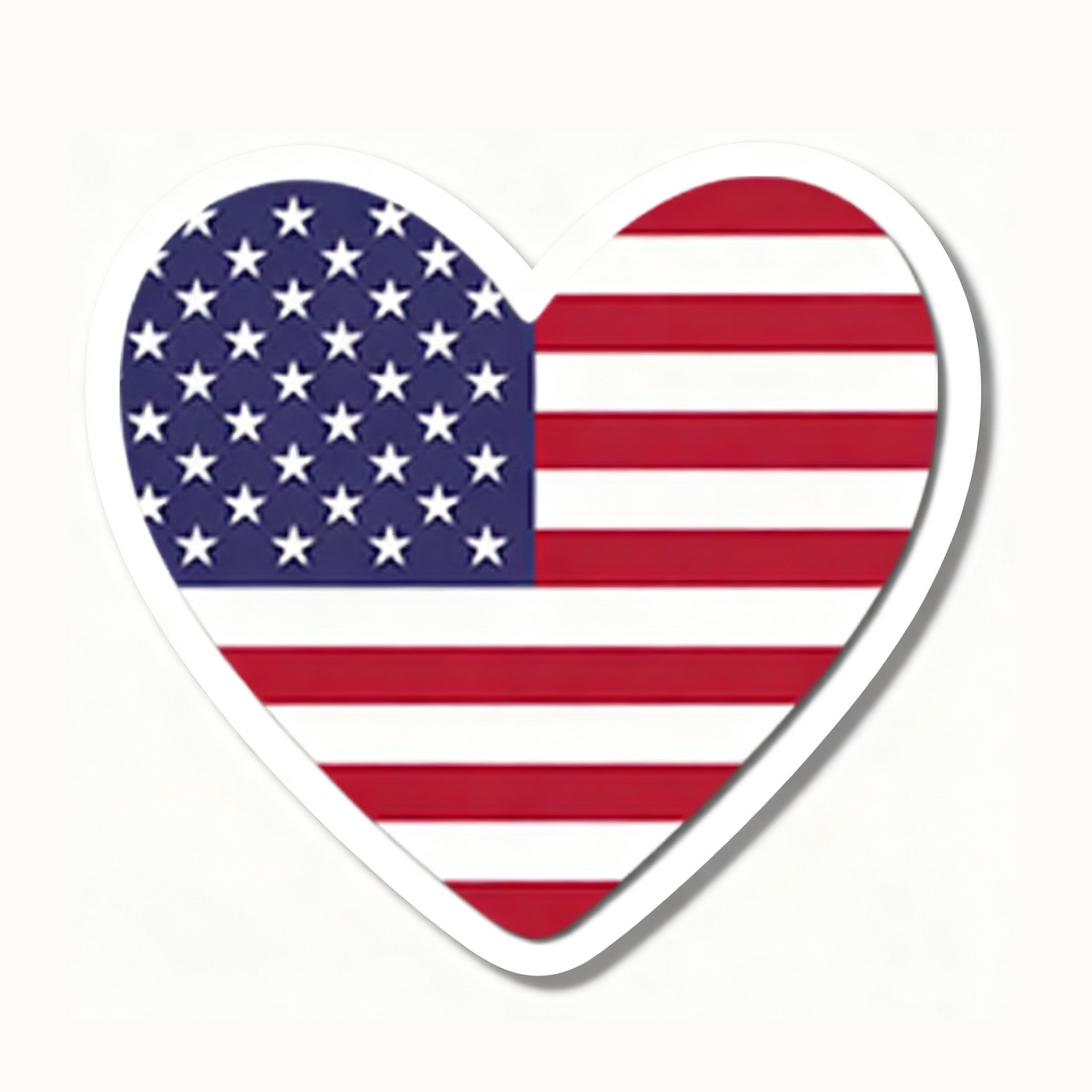 4 PACK USA Flag heart waterproof Matte vinyl sticker UNITED STATES Team