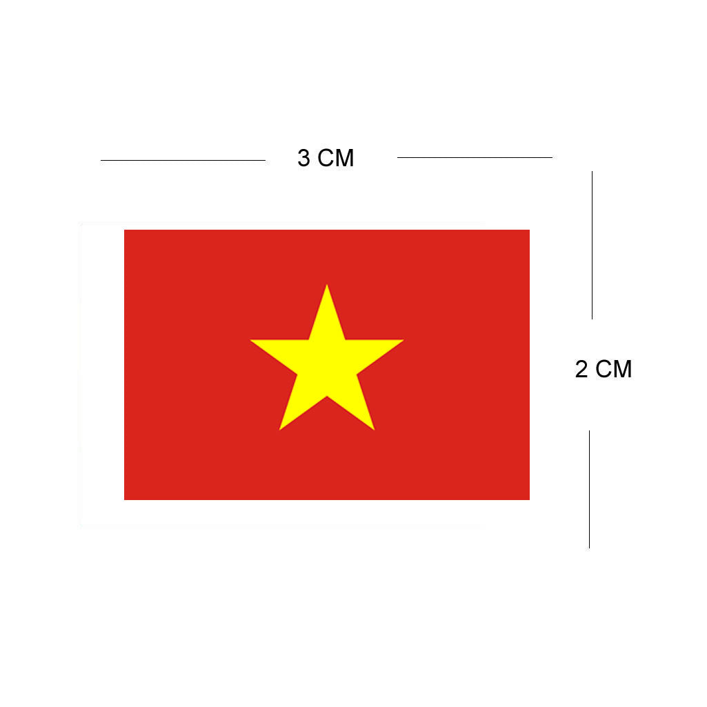 Set of 4 VIETNAM FLAG Iron on Screen Print Transfers for Fabrics VIETNAMESE