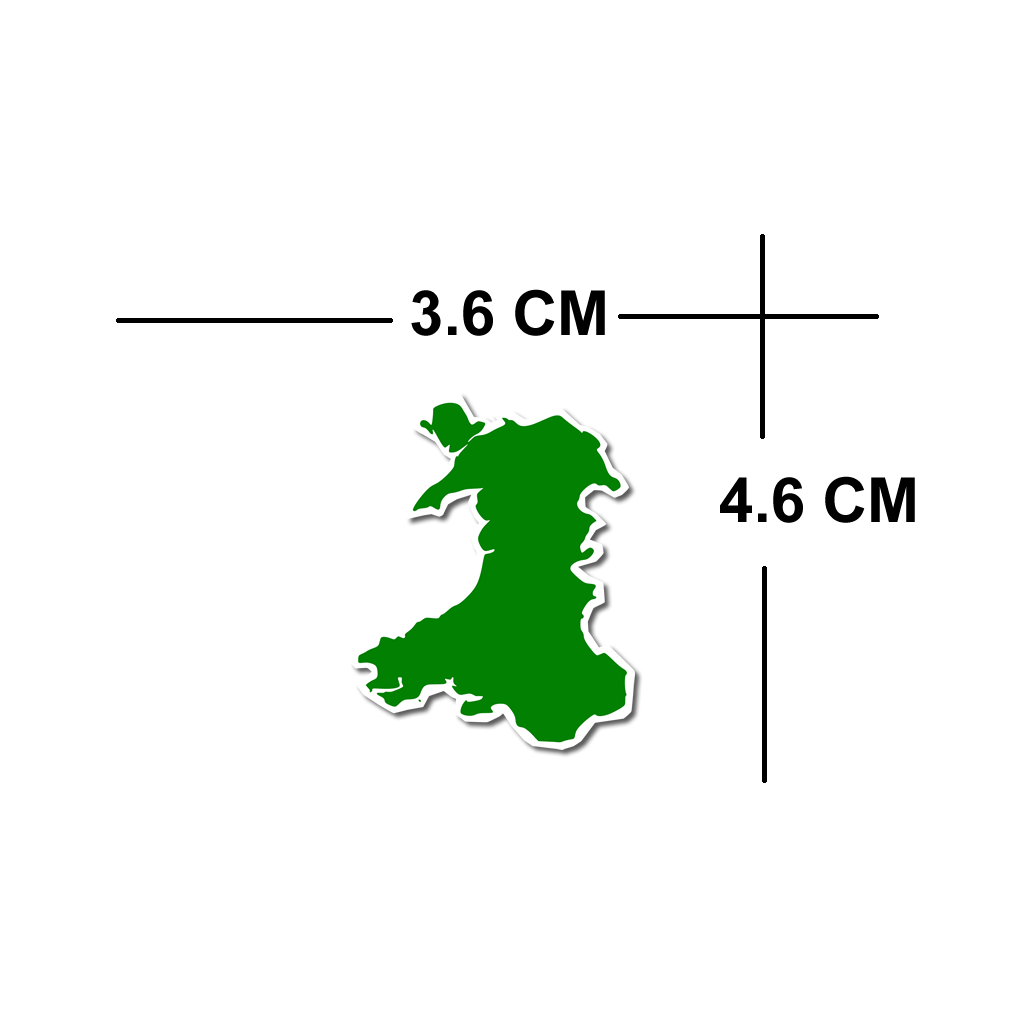 Set of 4 Welsh Map, wales symbol waterproof Matte vinyl sticker paper