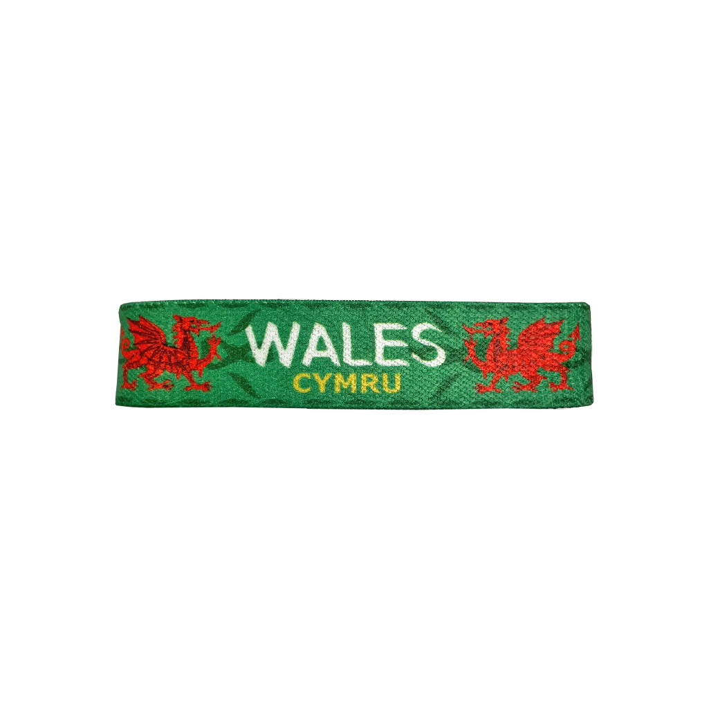 Set of Wales flag elastic Wrist band wristband / Key tag gift welsh dragon daffodil