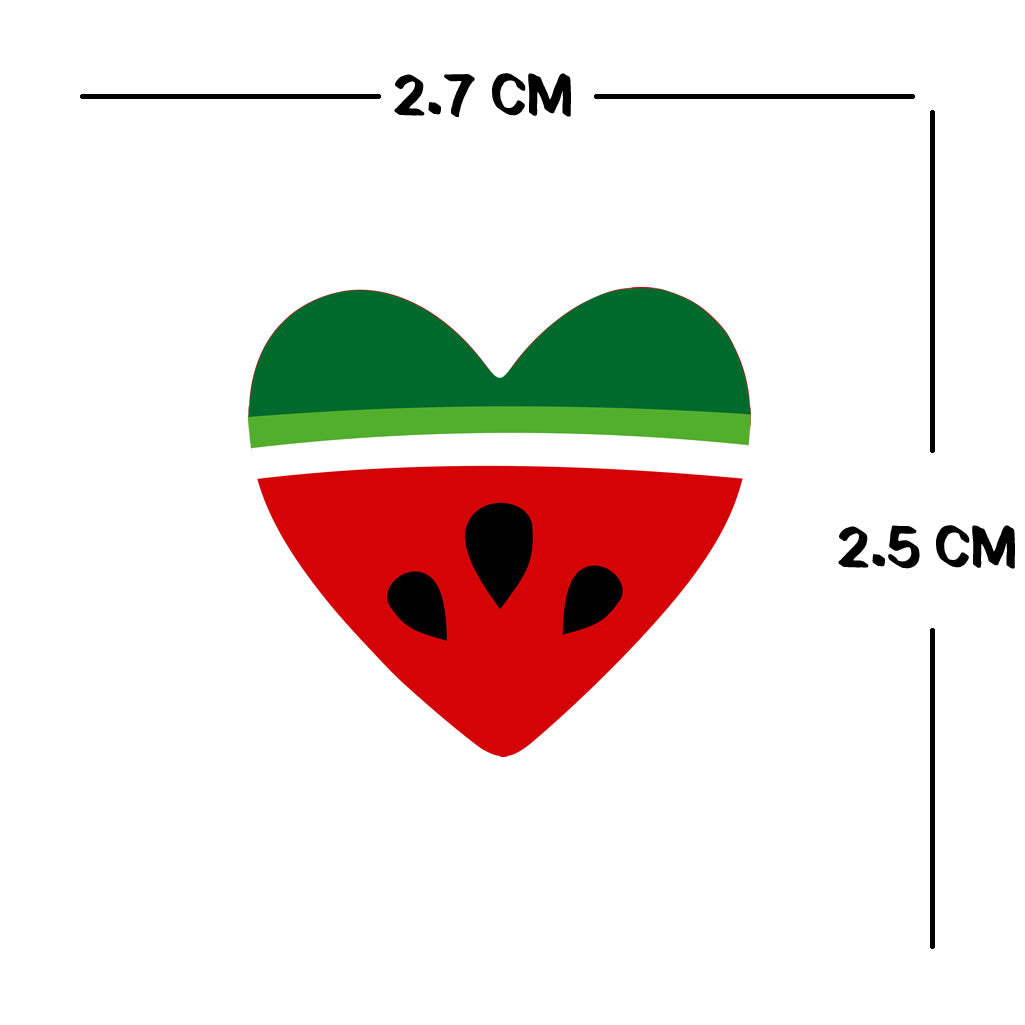 Set of 4 x Watermelon Heart Iron on Transfer for fabric free Palestine