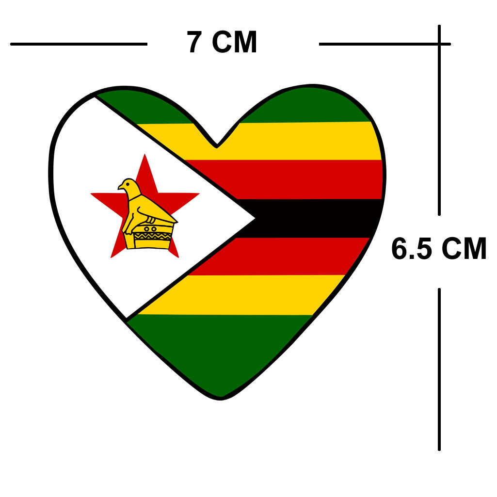 Zimbabwe flag Heart Iron on transfer
