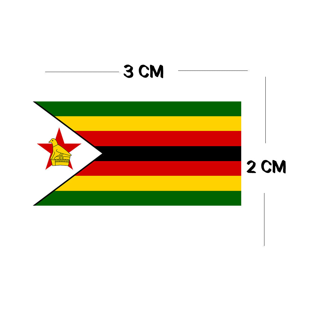 Set of 4 x Zimbabwe flag Iron on Screen Print for fabric Machine Washable Transfer Zimbabwean