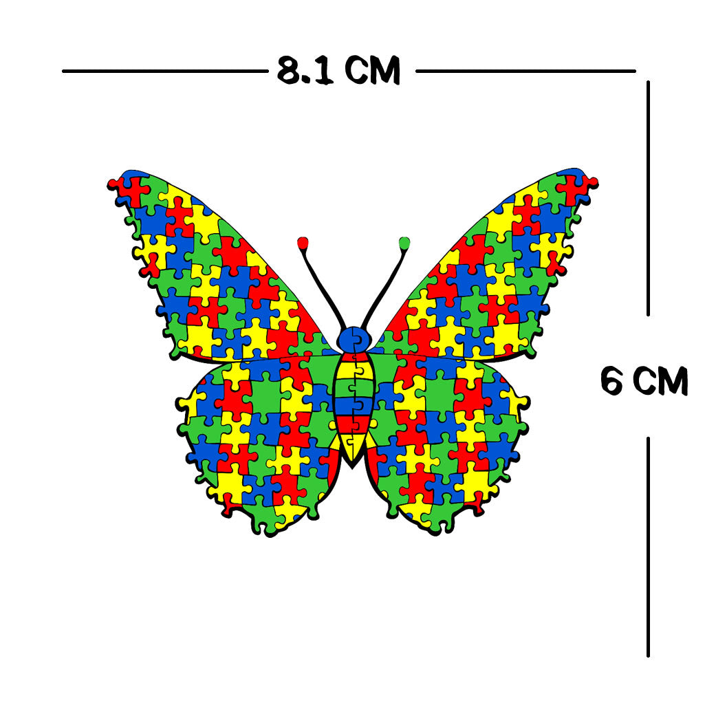 Autism awareness Jigsaw puzzle butterfly Iron on Screen Print Transfers for Fabrics Machine Washable patch