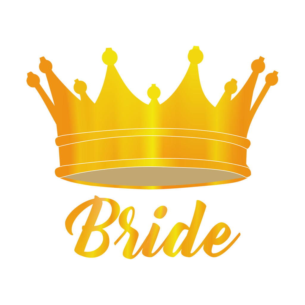 Bride Gold Crown TEMPORARY TATTOO forever love Wedding bride to be wife spouse