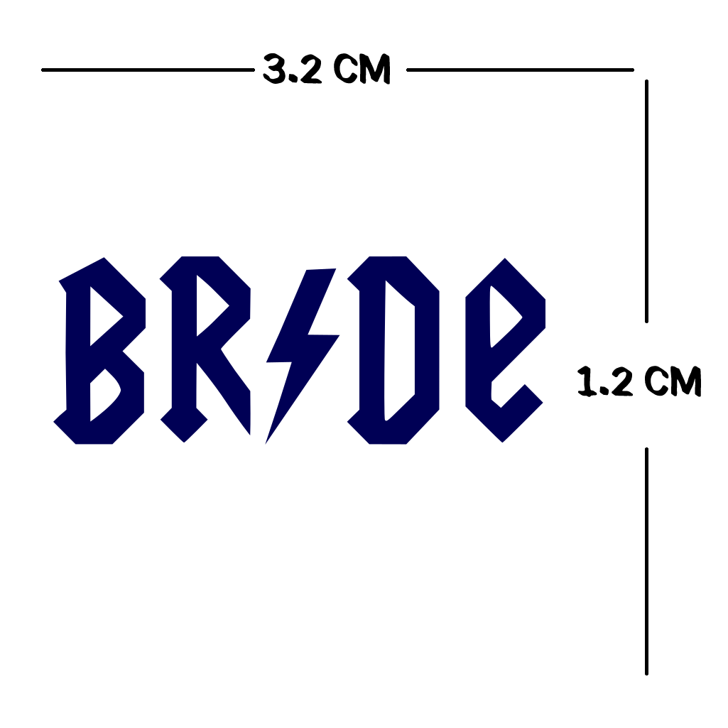 Bride Semi Permanent Tattoo Waterproof Lasts 1 - 2 weeks Rock an roll wedding