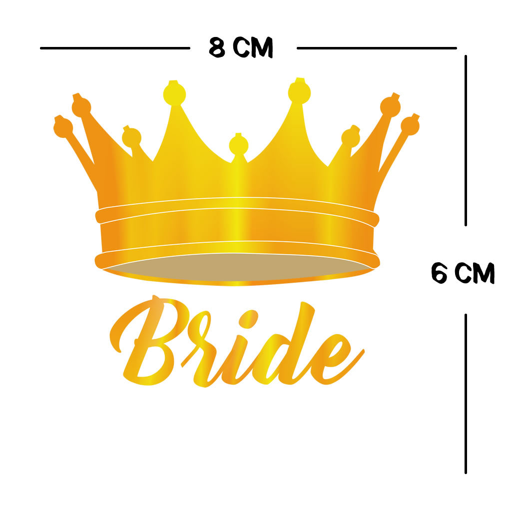 Bride Gold Crown TEMPORARY TATTOO forever love Wedding bride to be wife spouse