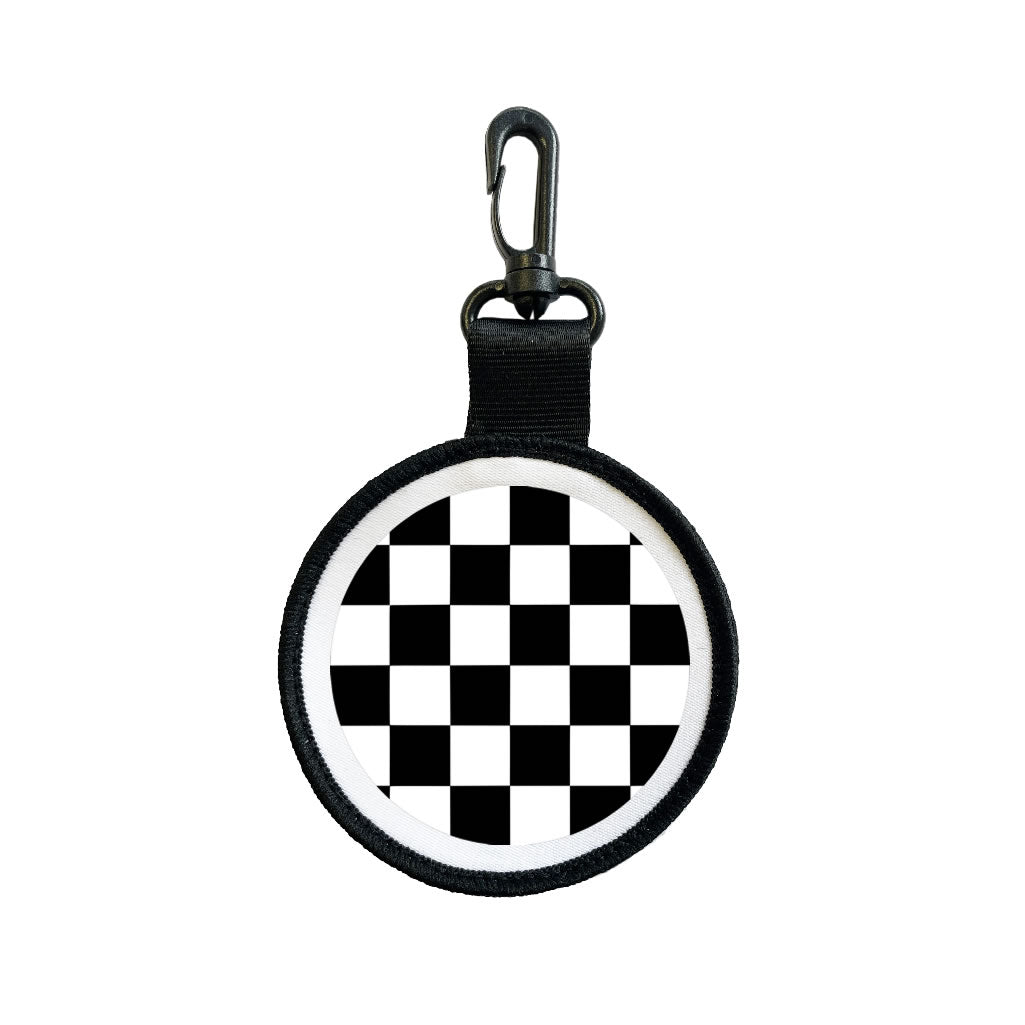 Chequered Flag Luggage Tag Pull Bag Key Ring Keyring Racing Race finish line