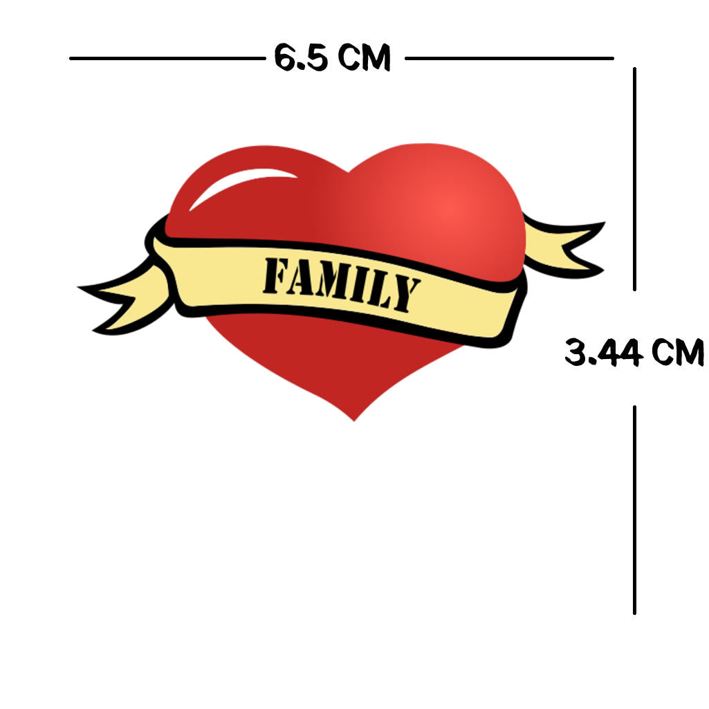 Family Heart TEMPORARY TATTOO lasts a week mother's father's day