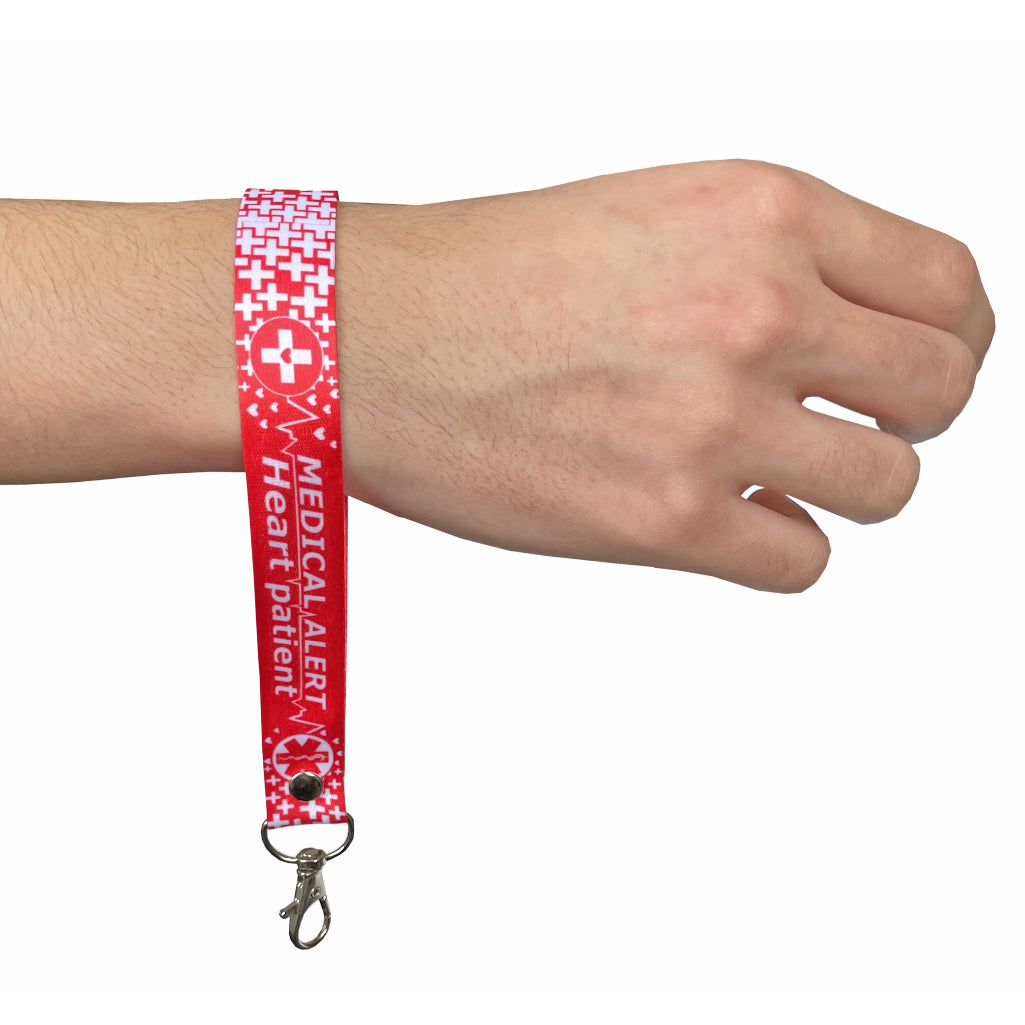 Set of Heart Patient elastic Wrist band wristband / Key tag Medical Alert