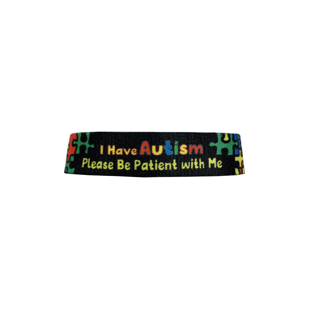I have Autism please be patient elastic Wrist band wristband Zigsaw puzzle