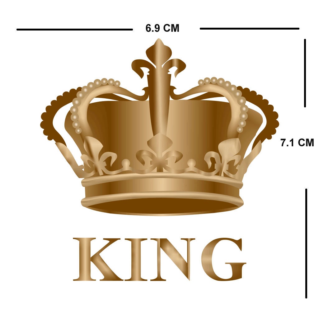 DIY The Royals - King, Queen, Prince, Princess Iron on Screen Print Transfers for Fabric Machine Washable Golden patch