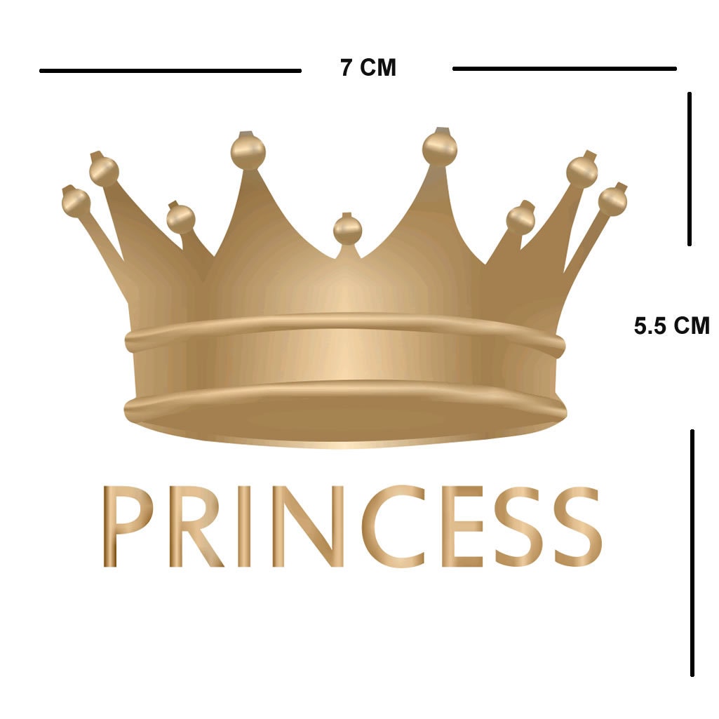 DIY The Royals - King, Queen, Prince, Princess Iron on Screen Print Transfers for Fabric Machine Washable Golden patch