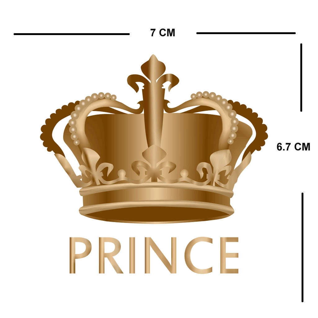 DIY The Royals - King, Queen, Prince, Princess Iron on Screen Print Transfers for Fabric Machine Washable Golden patch