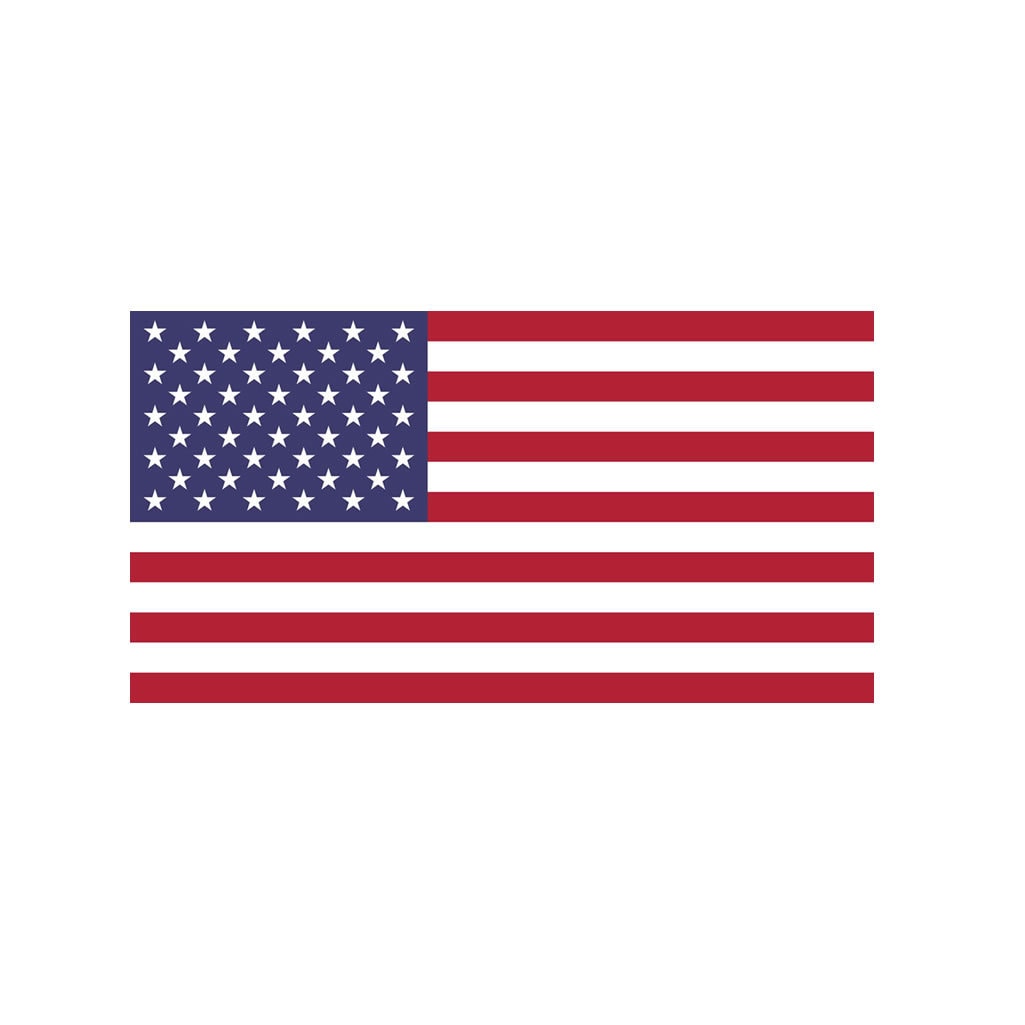 Set of 2 United States of America Flag Iron on Screen Print Transfers for Fabrics Machine Washable USA patch