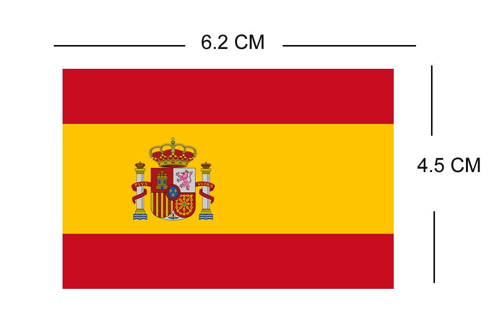 Set of 2 x Spanish Flag Iron on Screen Print Transfers for Fabrics Machine Washable Spain Flag patch