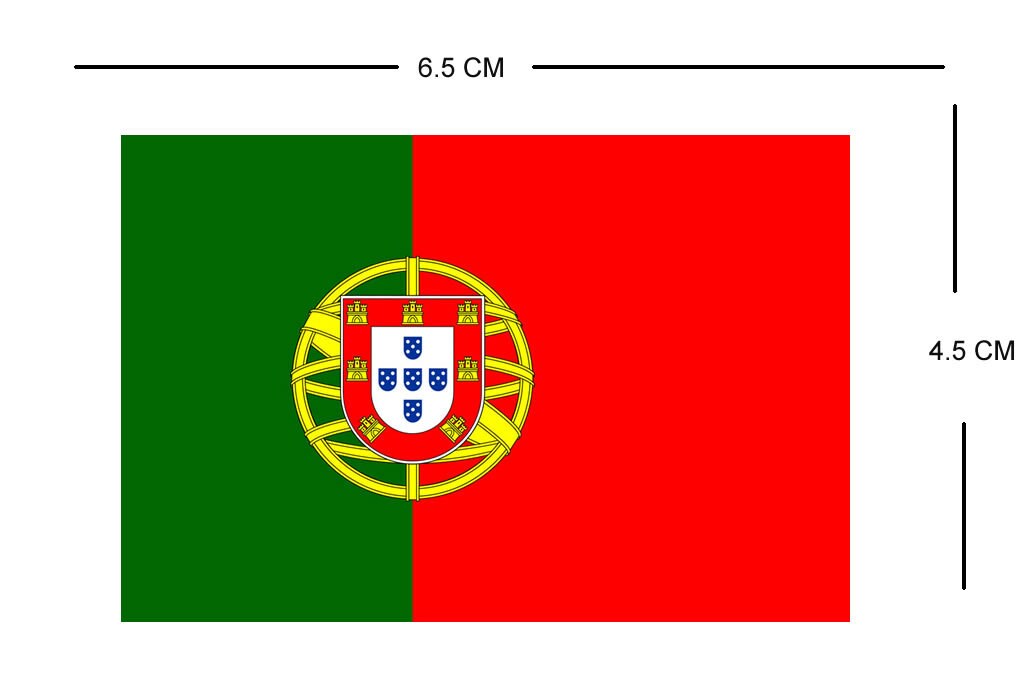 Set of 5 x Portugal Flag Iron on Screen Print Transfers for Fabrics Machine Washable Portuguese Flag patch
